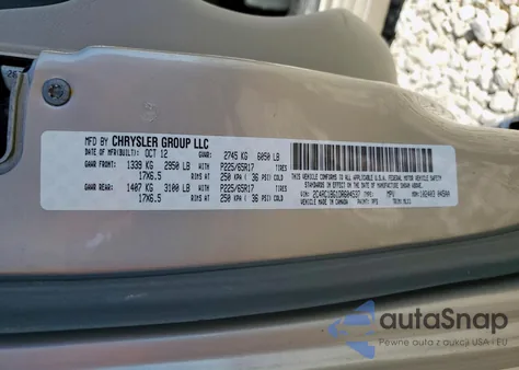 2013 Chrysler Town & Country Touring from USA, damaged, VIN 2C4RC1BG1DR604537